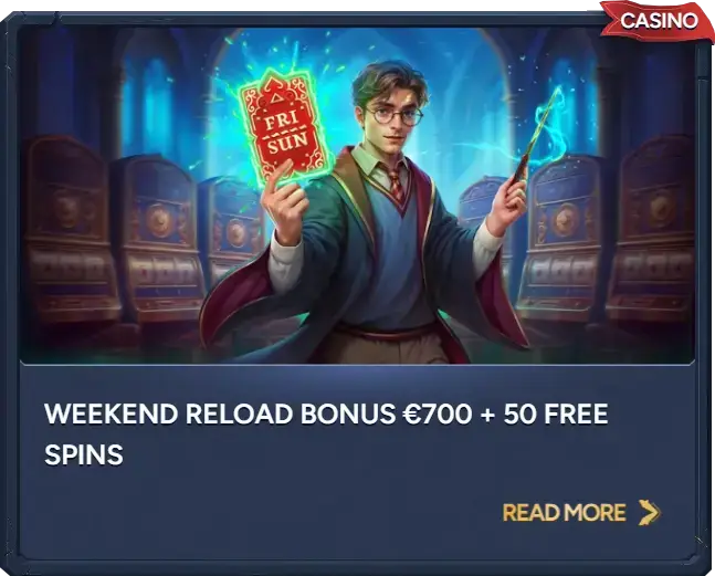 Viikoittainen latausbonus – 700 € + 50 ilmaiskierrosta